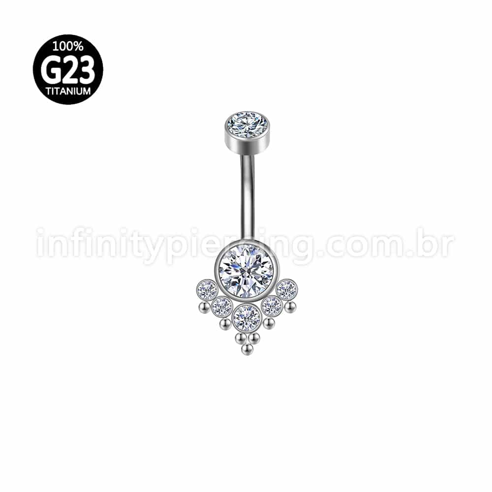 Piercing Banana Titânio Indiano Zircônia
